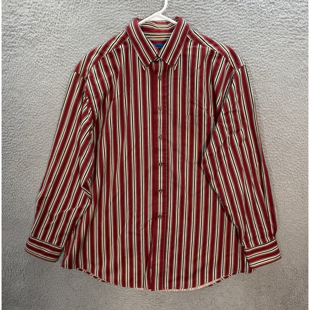 Vintage Towncraft JC Penney Shirt Adult Large Multicolor Striped‎ Grandpa 90s